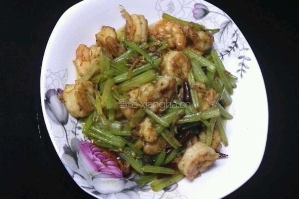 香辣芹菜炒虾仁的做法图解8