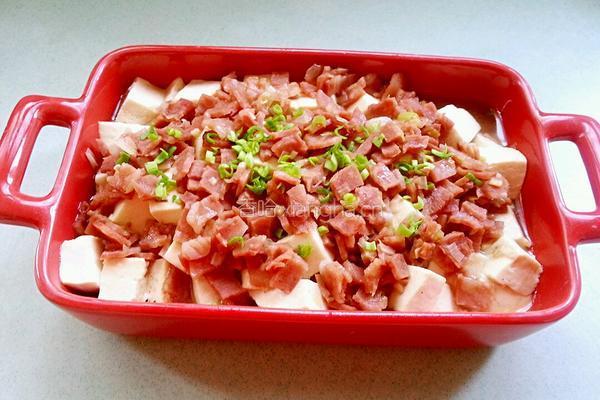 培根蒸豆腐的做法图解7