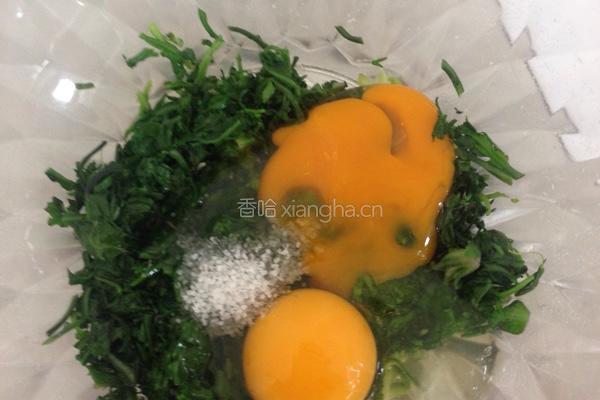 荠菜蛋饼的做法图解2
