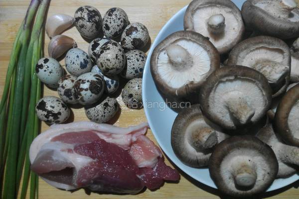 猪肉鹌鹑蛋酿香菇的做法图解1