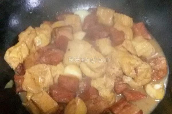 红烧肉炖豆泡的做法图解12