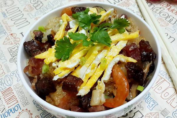 腊味炒糯米饭的做法图解9