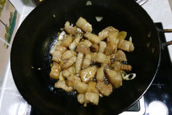 五花肉炖干豆角的做法图解8