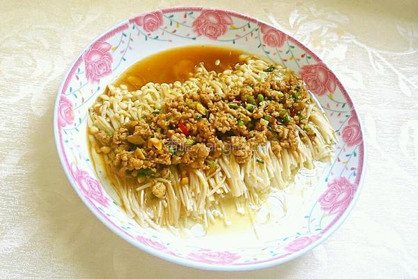 肉沫炝金针的做法图解8