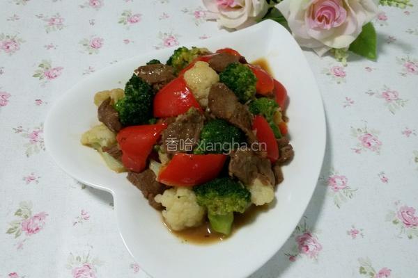 双花炒牛肉的做法图解8