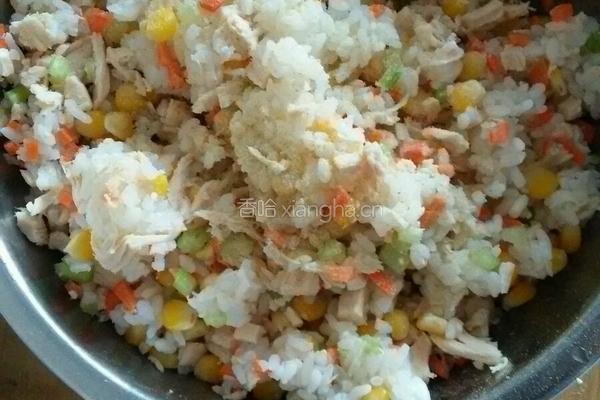 糯米鸡肉玉米饭的做法图解4