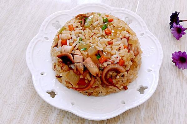 鱿鱼炒饭的做法图解7