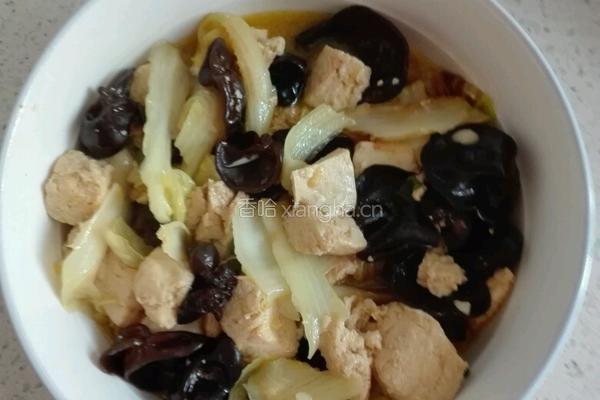 白菜木耳冻豆腐的做法图解10