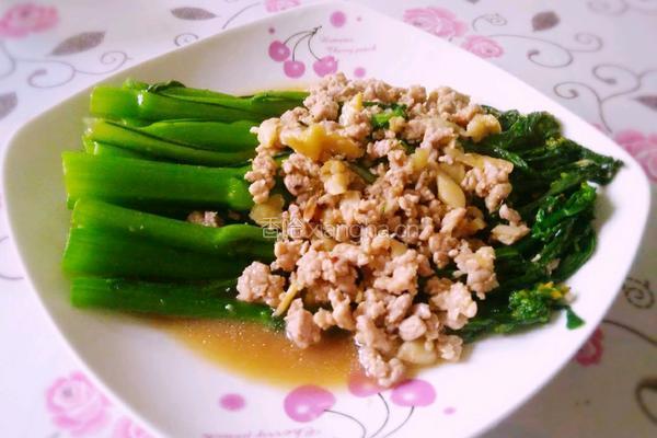 肉沫炒菜心的做法图解11