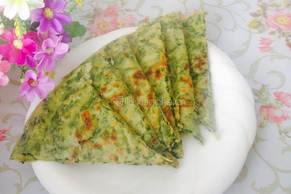 芹菜叶子鸡蛋饼的做法图解12