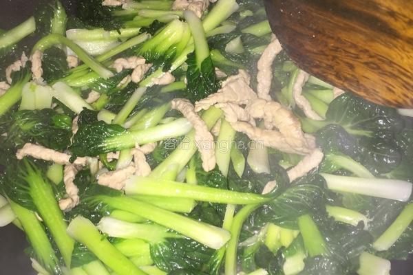 塔菜炒肉丝的做法图解7