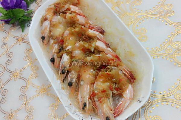 蒜蓉虾蒸粉丝的做法图解6