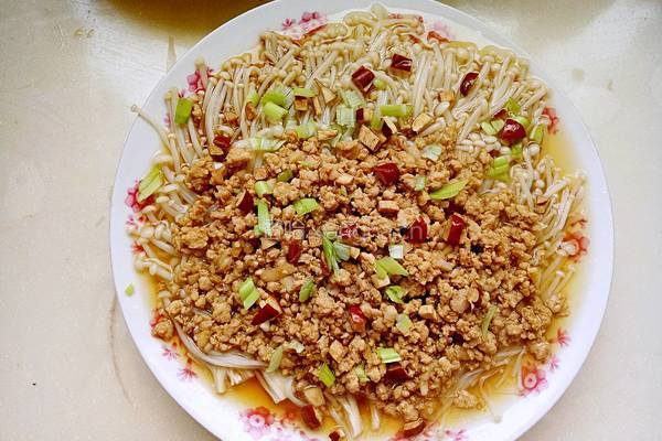 蒜蓉肉末金针菇的做法图解14