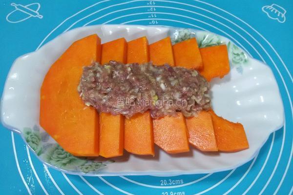 肉末蒸南瓜的做法图解4
