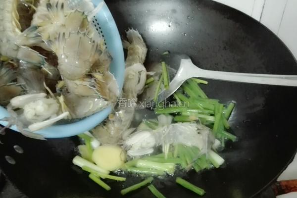 姜葱炒濑尿虾的做法图解4