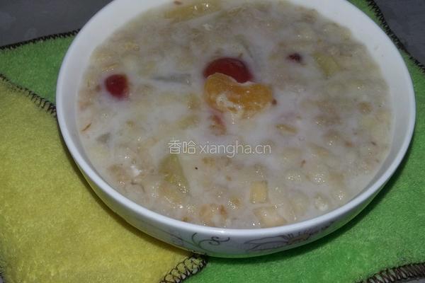 自制牛奶水果燕麦粥的做法图解6