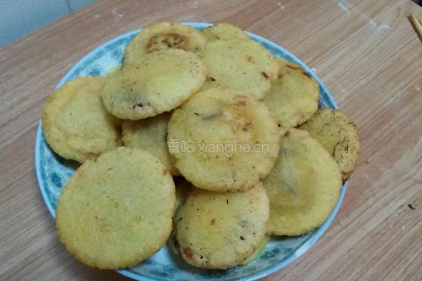粘玉米面豆沙饼