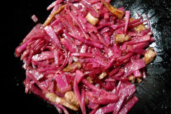 红心萝卜炒肉的做法图解8