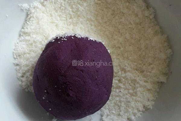 草莓椰蓉紫薯球的做法图解5