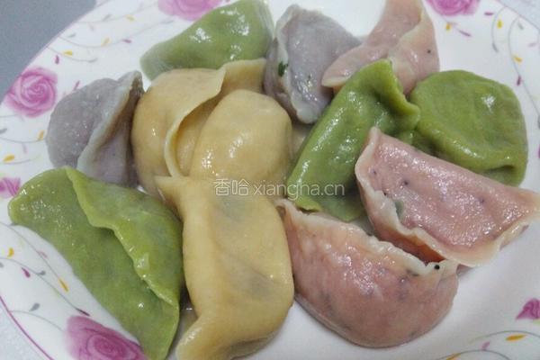 彩色素水饺的做法图解14