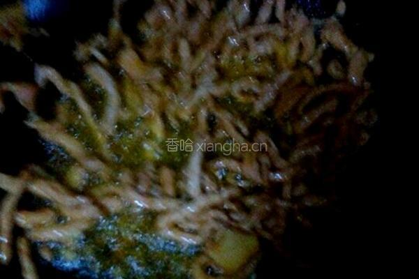 肉丝菠菜粉的做法图解3