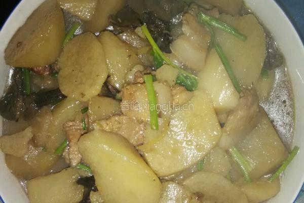 肉片松蛾炖山药的做法图解9