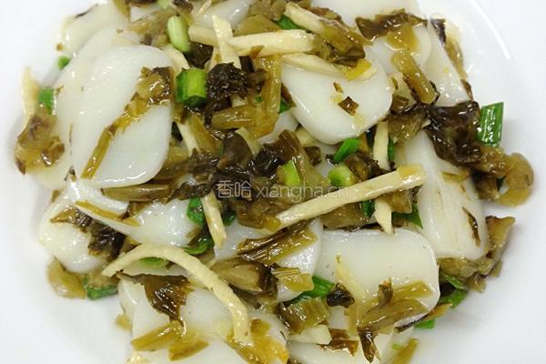 雪菜炒年糕的做法图解7