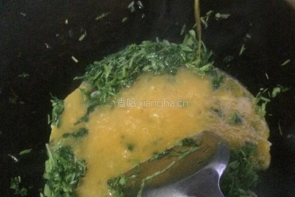 香菜炒鸡蛋的做法图解6