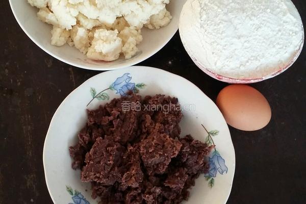 红豆豆渣饼的做法图解1