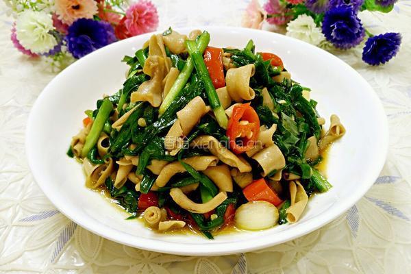 韭菜炒鸭肠的做法图解15