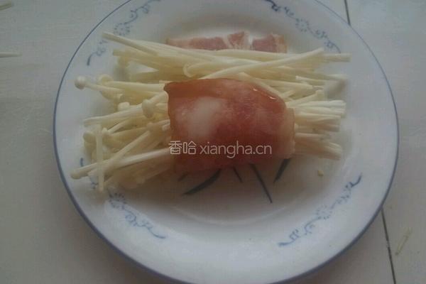培根金针菇卷的做法图解3