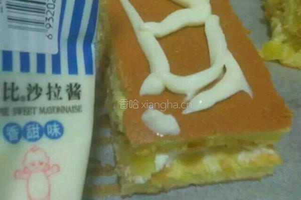 奶油菠萝夹心肉松蛋糕的做法图解15