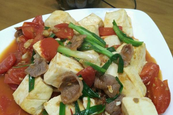 番茄豆腐炒瘦肉的做法图解9