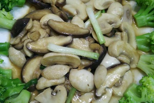 素炒双姑 白灼花耶菜的做法图解9
