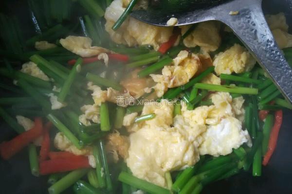 韭菜苔炒鸡蛋的做法图解8
