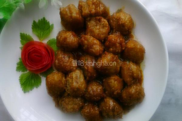 红烧萝卜丸子的做法图解6