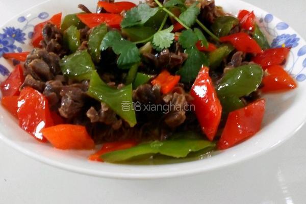 青红椒炒鸭胗的做法图解13