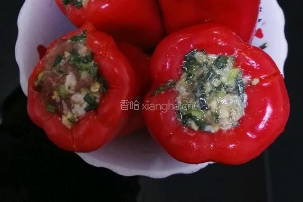 红辣椒酿肉的做法图解2