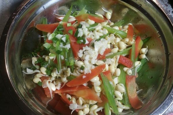 豆芽拌芹菜的做法图解4