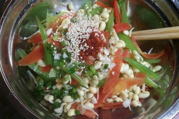 豆芽拌芹菜的做法图解5