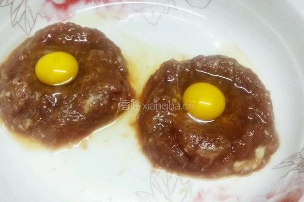 太阳蛋蒸肉丸的做法图解4