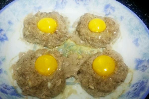 太阳蛋蒸肉丸的做法图解5