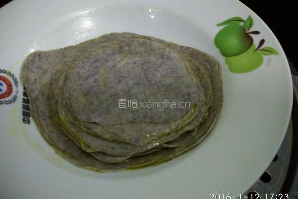 黑米卷饼-鸡丝豆芽馅的做法图解21