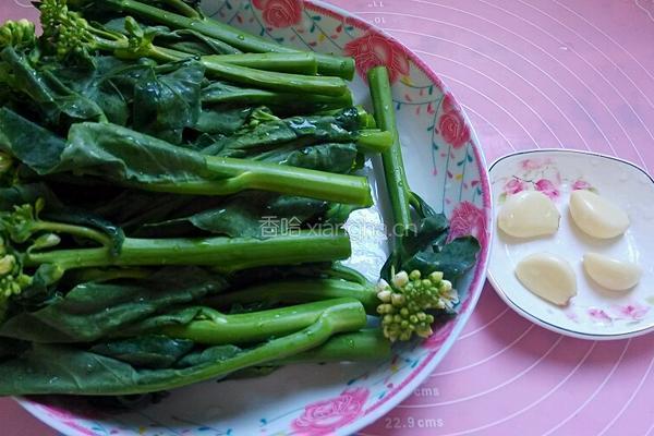 蒜蓉炒芥蓝的做法图解2