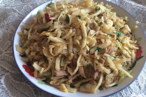 鸡蛋瘦肉炒饼的做法图解8