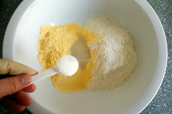 玉米面红豆发糕的做法图解3