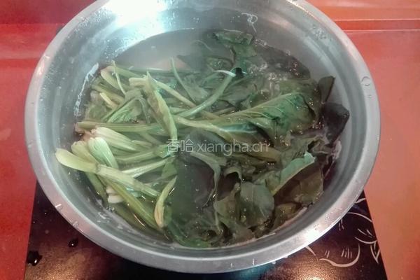 芝麻蚝油拌金针蘑菠菜的做法图解3