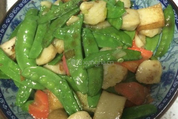荷兰豆炒鱼丸的做法图解4