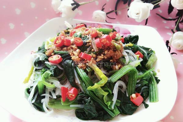 菠菜拌粉丝的做法图解5