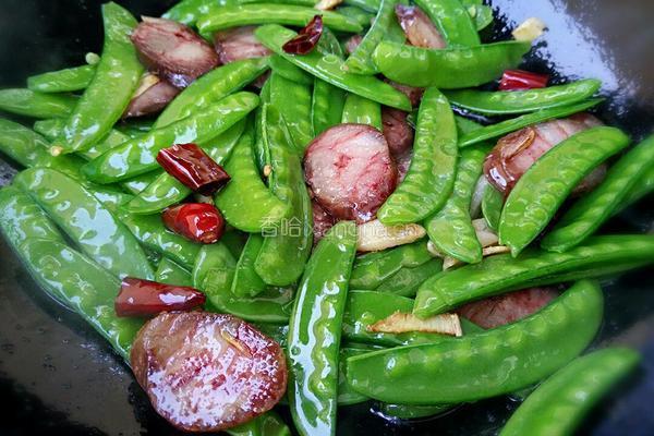 荷兰豆炒风干肠的做法图解10